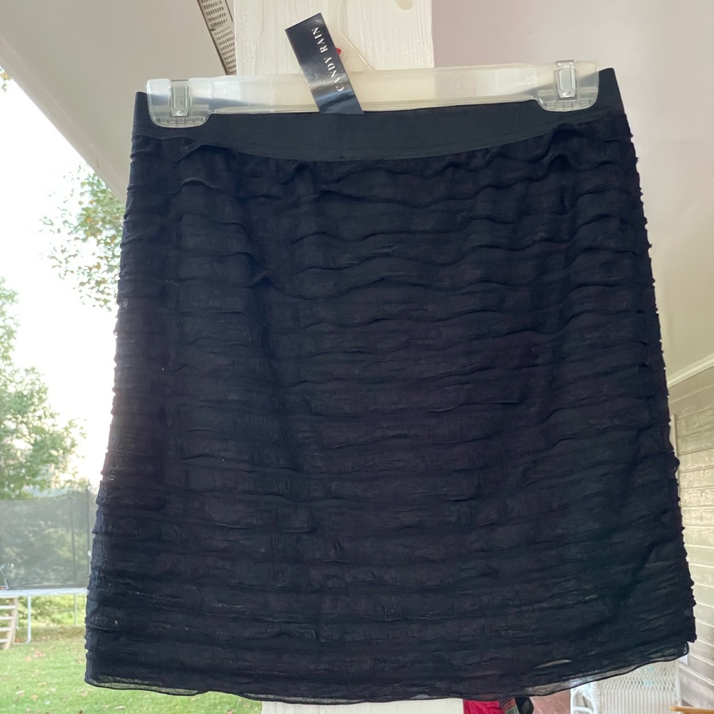 Candy Rain Black Elastic band Ruffle Skirt